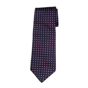 Brooks Brothers 346 Silk Tie Floral Navy Blue Pink White Men's